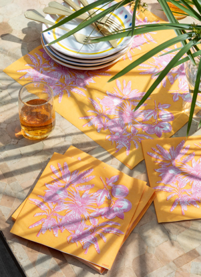 Maison & Objet Cook & Share FRANCOISE PAVIOT Serviette de table en papier fruits exotiques jaune 8€ (2) decohome.de