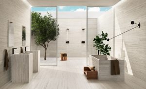 Uebergang Bad innen und aussen NovaBell porcelain stoneware Thermae Verso collection decohome.de Uebergang Bad innen und aussen NovaBell porcelain stoneware Thermae Verso collection decohome.de