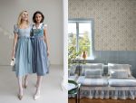 neue romarntik Madame Marie dirndl blau modern blumen moderne romatink sofahuss tapete floral sandberg decohome.de
