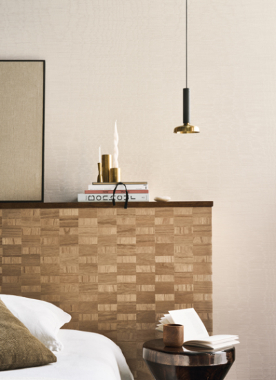 Pure Strukturtapete Schachbrett Muster Omexco Schlafzimmer decohome.de