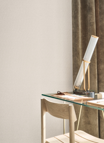 Pure Tapete weiß Omexco Arbeitszimmer Vorhang decohome.de