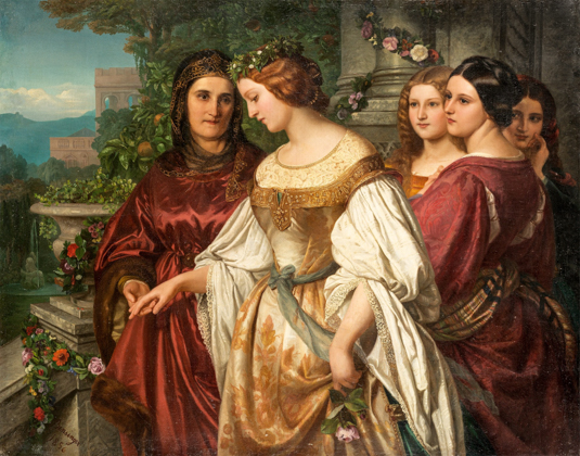 Frauen in der Kunst Amalie Bensinger Margarethas Sehnsucht aus Joseph Victor von Scheffels „Trompeter von Saeckingen 1856 Oel auf Leinwand 122 × 155 cm Privatbesitz Foto Grisebach GmbH decohome.de
