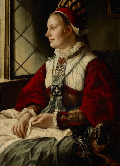 Frauen in der Kunst Paula Monje Patrizierin 1878 Oel auf Leinwand 1104 x 736 cm Kunstpalast Duesseldorf Foto Duesseldorfer Auktionshaus Steinbuechel 1 decohome.de