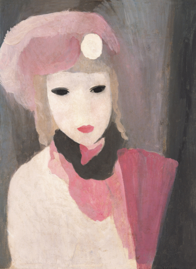 Laurencin Marie Tillya ou Jeune fille a leventail um 1925 Oel auf Leinwand Stiftung Sammlung Ziegler im Kunstmuseum Muelheim an der Ruhr Foto Stiftung Sammlung Ziegler