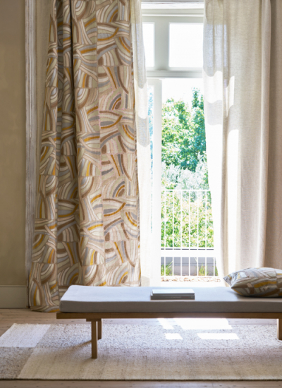 Vorhangstoff Designers Guild Rose Beige grafisch decohome.de