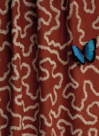 Vorhangstoff Kieffer Untitled III EXPLORATION DAEDALUS rot decohome.de