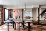 Atelierwohnung Muenchen Boden Esszimmer Raeuchereiche decohome.de