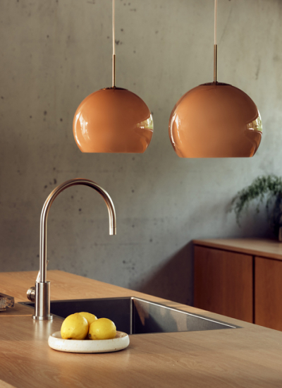 Haengelampe Kueche Frandsen Ball Glass Cappuccino decohome.de