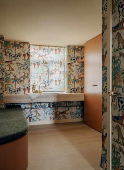 Badezimmer historisches Haus umbauen tropisch Muster Victoria Maria Charlotte Foto Amaury Laparra decohome.de