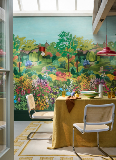 Esszimmer Wohnzimmer Wand Little Greene Castle Garden decohome.de