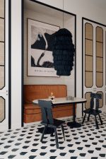 Kueche schwarz weiß Sitzecke Victoria Maria Charlotte Foto Amaury Laparra decohome.de