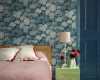 Schlafzimmer Wandgestaltung Little Greene Rhododendron Hicks Blue decohome.de
