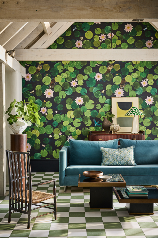 Wohnzimmer Wand Little Greene Lily Pads decohome.de