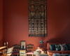 Villa Atlantic Sea Office rote Wand Folklore Wandteppich Rodrigo Cardoso decohome.de