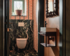 gaestetoilette tapeziert marmorboden Stock Dutch Design show house decohome.de