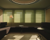 Workspace Valentyns dunkler Wartebreich Rolladen (Credits Felix Speller) Meeting Room Breakout Space decohome.de