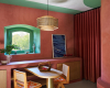 Casa Martilenkos Esszimmer rot gruen Francesco Dolfo decohome.de