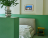Casa Martilenkos Schlafzimmer gruene Wand Francesco Dolfo decohome.de