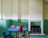 Casa Martilenkos Tisch Kamin blau gruen Francesco Dolfo decohome.de