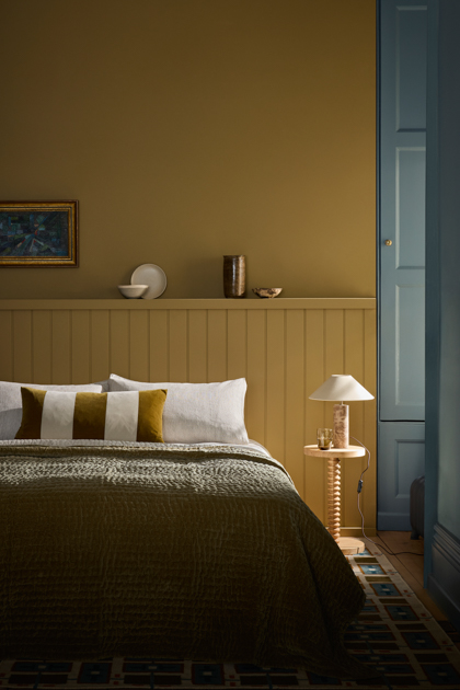 wandfarben kombinieren little greene new colour card farbkarte 33 LG 2026 New Colours schlafzimmer gemuetlich wandfarbe ocker decohome.de wandfarben kombinieren little greene new colour card farbkarte 33 LG 2026 New Colours schlafzimmer gemuetlich wandfarbe ocker decohome.de