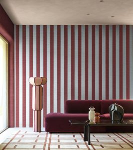 7 CASAMANCE EDITION RAYURES BEAUSOLEIL Streifentapete blau burgund decohome.de 7 CASAMANCE EDITION RAYURES BEAUSOLEIL Streifentapete blau burgund decohome.de