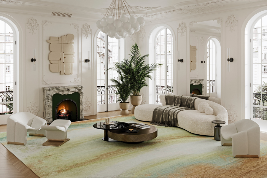 Teppich LEGENDS 2026 Gruen Wohnzimmer Thibault Van Renne decohome.de Teppich LEGENDS 2026 Gruen Wohnzimmer Thibault Van Renne decohome.de